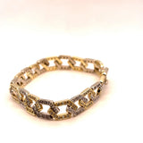 Impressive vintage bracelet in 14 carat bicolor with 209 diamonds 