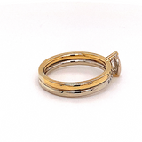 Elegant solitaire ring in 18 carat gold with diamonds - elegant handcraft 