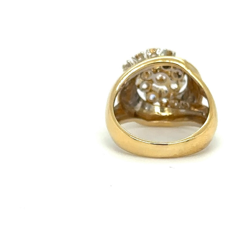 Unieke vintage ring in 18 karaat geelgoud met zeer fijne diamanten 
