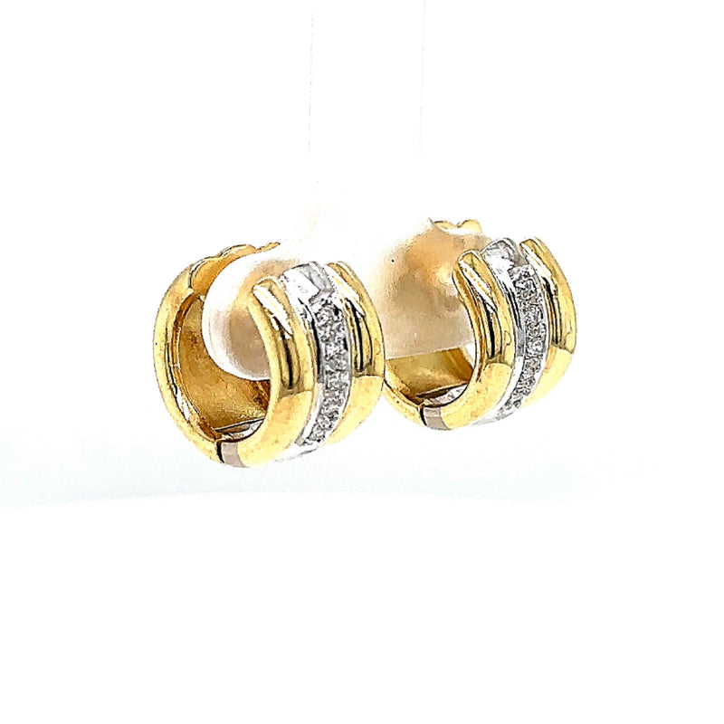 Elegant creoles in 18 carat yellow and white gold with diamonds 