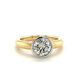 Noble solitaire ring in 18 carat with a huge brilliant cut diamond 1.79 carat - solid &amp; timeless handcraft 