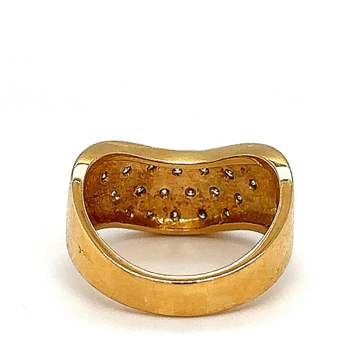 Elegante geelgouden ring van 18 karaat met zeer fijne diamanten