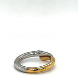 Edler Bicolor Ring aus 18 Karat Gelbgold und 950 Platin mit hochfeinen Brillant - Handarbeit