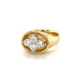 Hoogwaardige Jaufmann-ring in 18 karaat geelgoud met diamanten van topkwaliteit