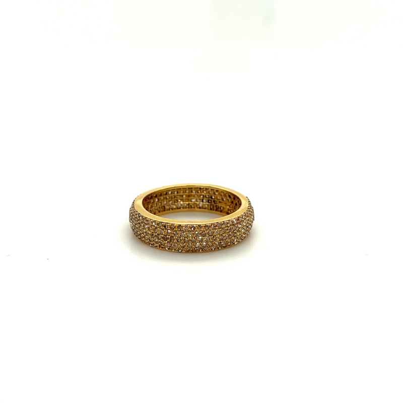 Dominant memory/eternity ring in 14 carat yellow gold - 290 diamonds