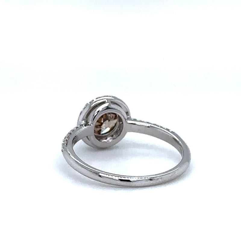 Timeless &amp; modern solitaire ring in 18 carat white gold with fancy brilliant 1.02ct.