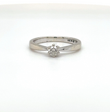 Timeless solitaire in 14 carat white gold with fine diamonds 
