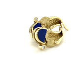 Handgemaakte geelgouden oorbellen van Bartel Sohn in 14 karaat met lapis lazuli