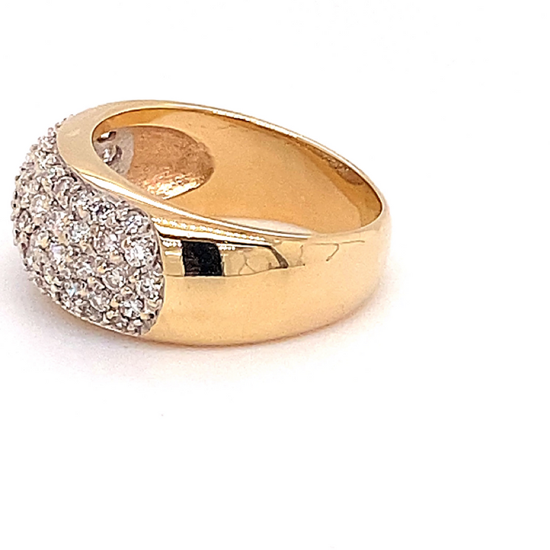 Elegante pavégezette bicolor ring van 14 karaat met 1.475 ct. Diamanten 