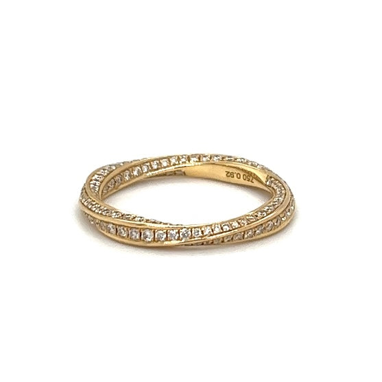 Special memory ring in 18 carat yellow gold with diamonds