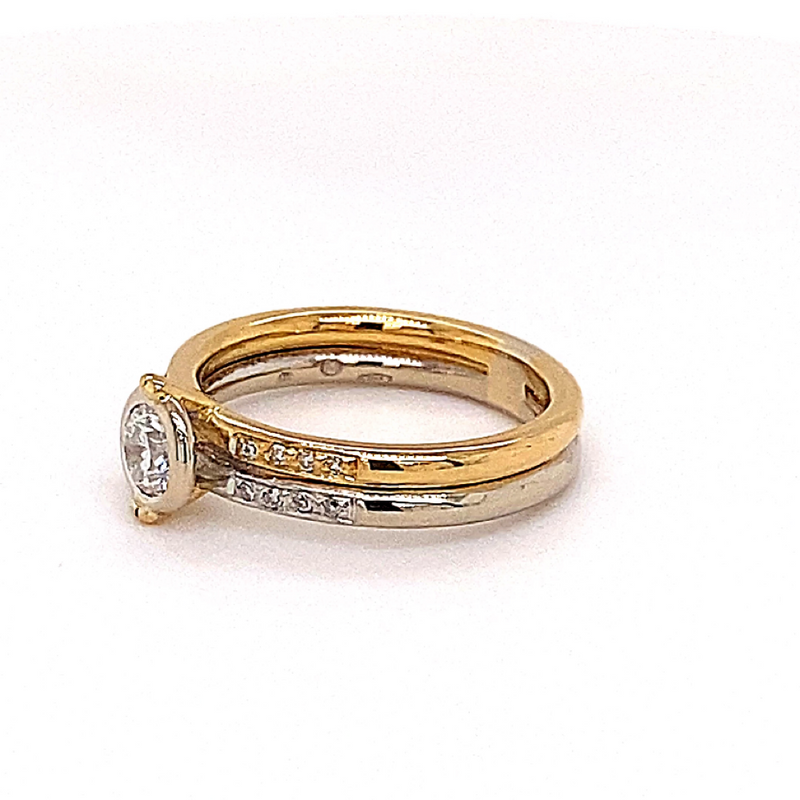 Elegante solitairring van 18-karaats goud met diamanten - elegant handwerk 
