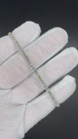 Modernes Brillanten Tennisarmband in 18 Karat strahlendem Weißgold