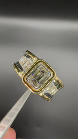 Handgefertigter Goldbaur Ring Bicolor in 18 Karat Gold mit Diamanten-Spitzenqualität