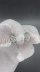 Moderne Brillantkreolen Ohrringe in 18 Karat Weißgold