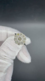 Lebhafter Art-Déco-Ring in 14 Karat Gelb- & Weißgold mit Diamanten