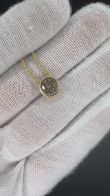 Edler Solitär Anhänger in 14 Karat Gelbgold mit feinen Brillant & Kette