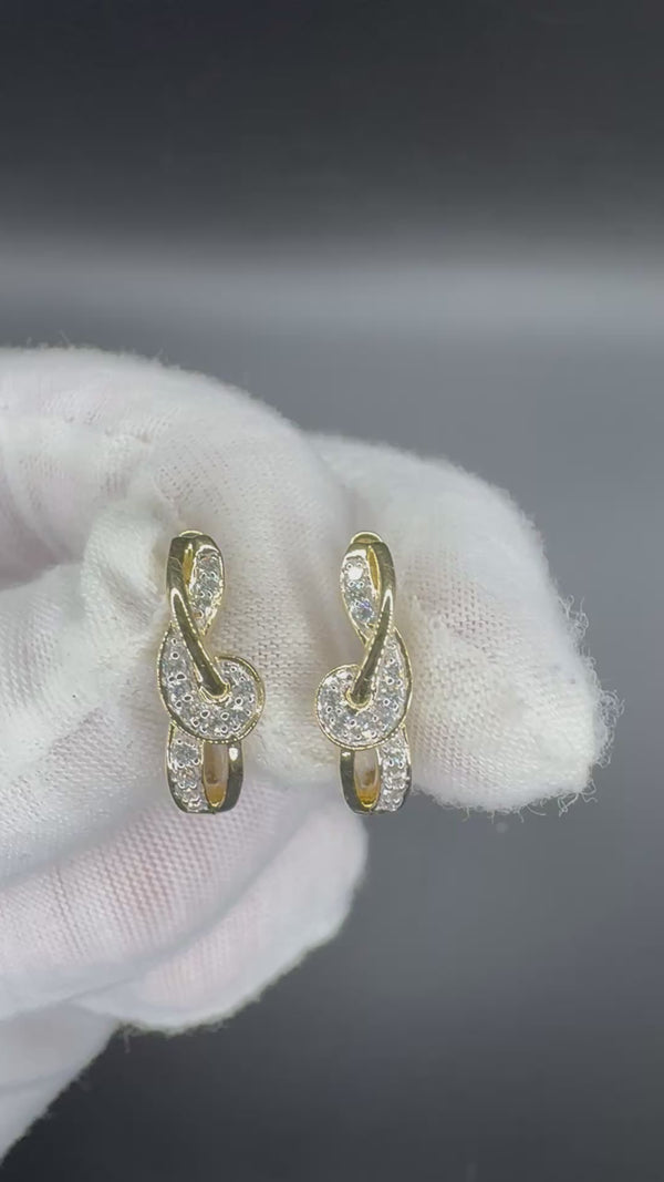 Stilvolle Kreolen in 14 Karat (585) Gelbgold feinen Brillanten