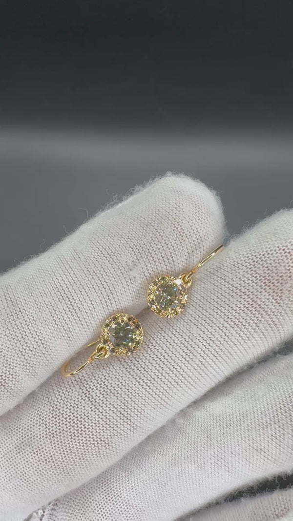 Handgefertigte Schmedding Ohrringe in 18 Karat Roségold mit Fancy Brillanten