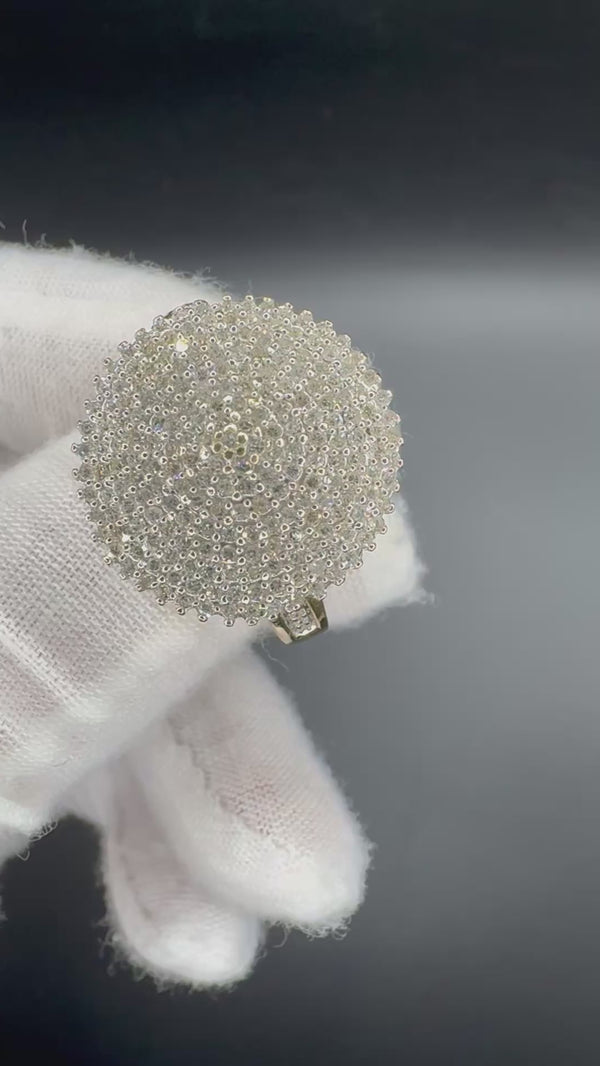 Strahlender Vintage Ring in 14 Karat Gelb-&Weißgold mit über 200 Diamanten