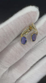 Elegante Ohrringe in 14 Karat (585) Gelbgold mit Tansaniten & Brillanten