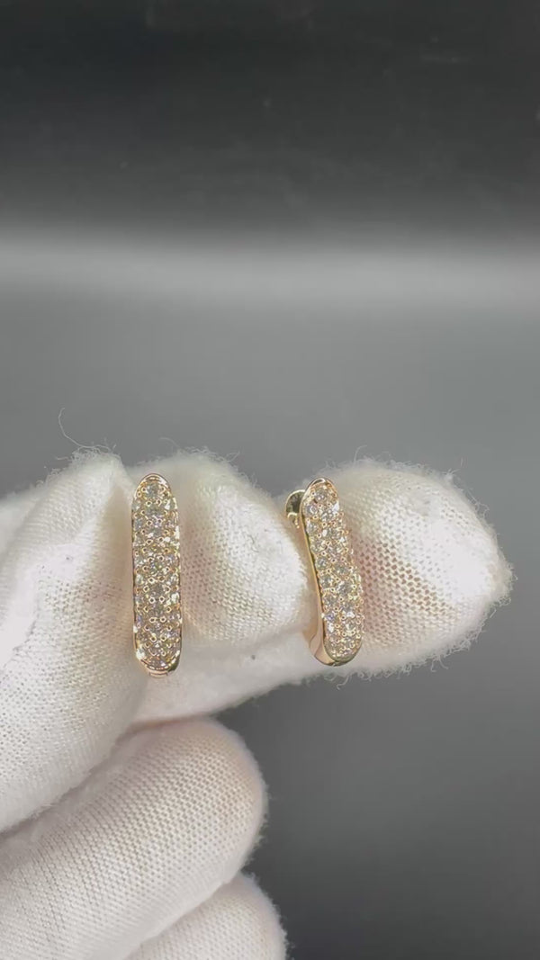 Große Tamara Comolli Signature Drop Hoops Pavé Creolen in 18 Karat Rosegold