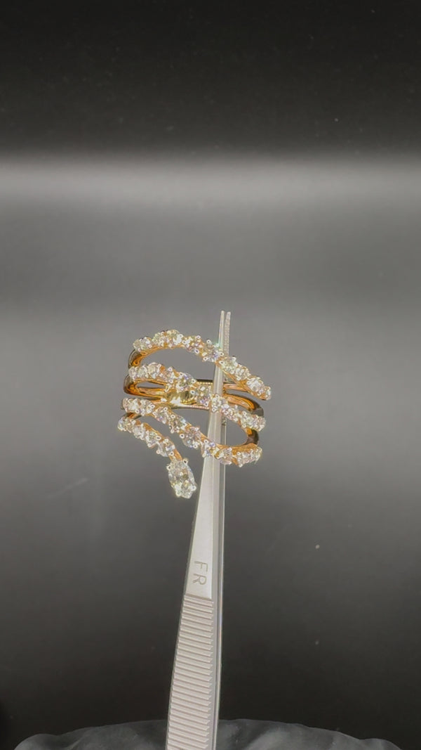 Very elegant brand ring in 18 carat rose gold with diamonds - Casato Gioelli (Roma)