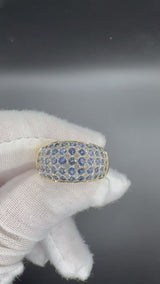 Herausragender Wempe Ring in 18 Karat Gelbgold mit Brillanten & Saphiren