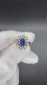 Hochwertiger Ring in 18 Karat Gelb- & Weißgold mit Saphir & Brillanten