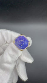 Beeindruckender Ring in 14 Karat Gelbgold mit feinen Tansanit & Brillanten