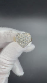 Hochwertiger Herz-Ring in 18 Karat Gelb- & Weißgold mit Brillanten