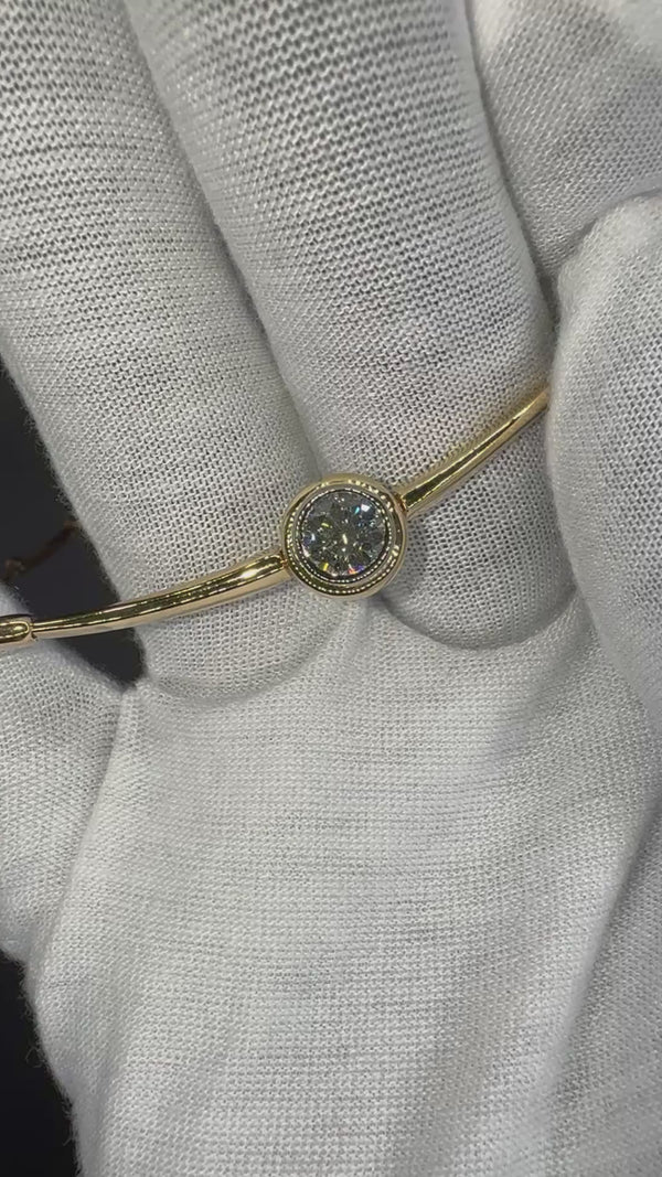 Seltenes Vintage-Collier in 18 Karat Gelbgold mit 1,07 Karat Brillant