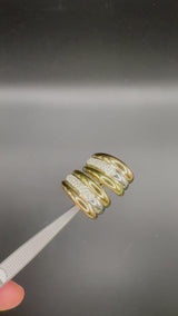 Handgemaakte creolen in 18 karaat geel-, wit- en roségoud met diamanten