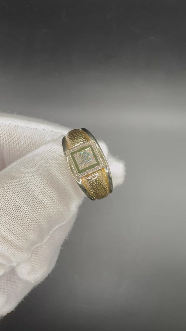 Massiver Solitär-Ring in 18 Karat Bicolor – handwerklich veredelt &amp; wirkungsvoll