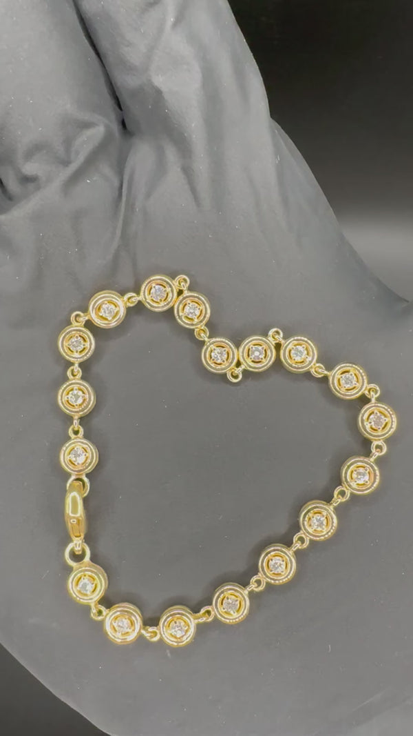 Stilvolles Armband in 18 Karat Gelbgold mit lebhaften Brillanten