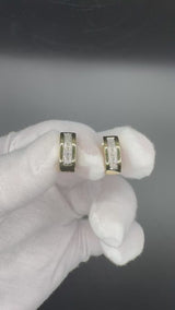 Zeitlose Kreolen in 14 Karat Gelbgold mit Diamanten