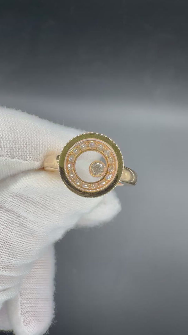 Massiver Chopard Happy Diamond Ring in 18 Karat Roségold