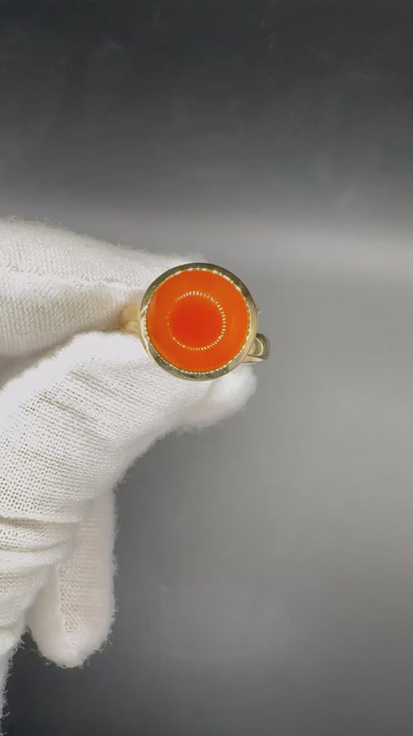 Moderner Tamara Comolli Ring „Bouton Large Carnelian“ in 18 Karat Gelbgold
