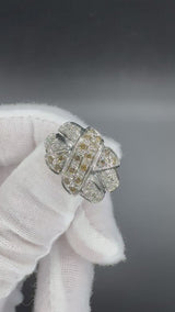 Wirkungsvoller Ring in 14 Karat Weißgold mit Fancy Cognac- & weißen Brillanten