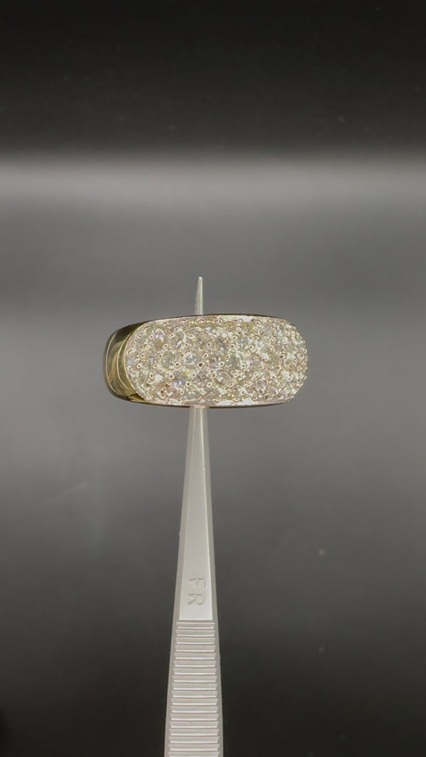 Edler pavé-ausgefasster Bicolorring in 14 Karat mit 1.475ct. Brillanten