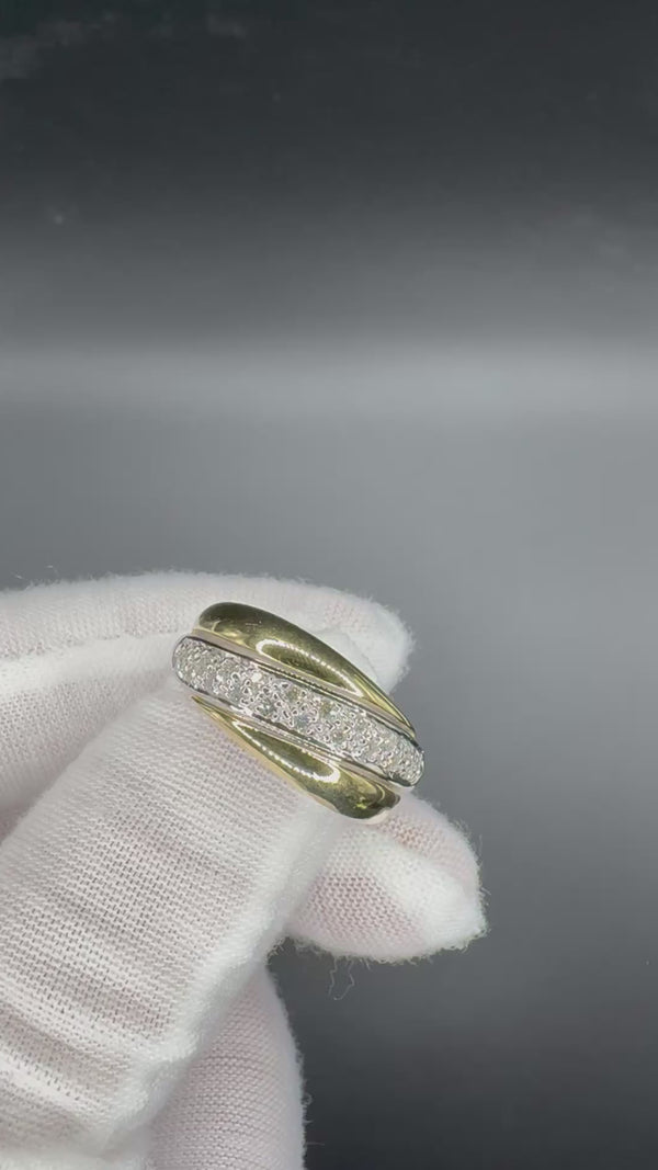 Eleganter Bicolor Ring in 14 Karat (585) Gelb & Weißgold mit Brillanten