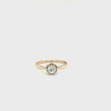 Vintage 14k solitaire ring with large European cut diamonds