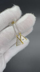 Handgefertigte Ohrringe in 18 Karat Gelbgold und 950er Platin mit Brillanten