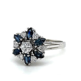 Hochwertiger Entourage Ring in 14 Karat (585) Weißgold mit Saphiren & Brillanten