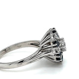 Hochwertiger Entourage Ring in 14 Karat (585) Weißgold mit Saphiren & Brillanten