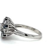 Hochwertiger Entourage Ring in 14 Karat (585) Weißgold mit Saphiren & Brillanten