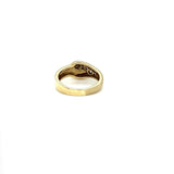 Elegante geelgouden ring van 14 karaat met briljant geslepen diamanten - gematteerd en gepolijst