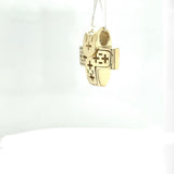 Stylish cross pendant in 14 carat with diamonds