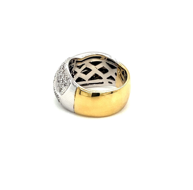 Massiver bicolor Ring in 18 Karat (750) Gold mit 156 Brillanten