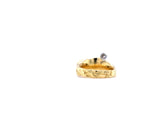 Solid ring in 18 carat yellow and white gold with very fine brilliant-cut diamonds 