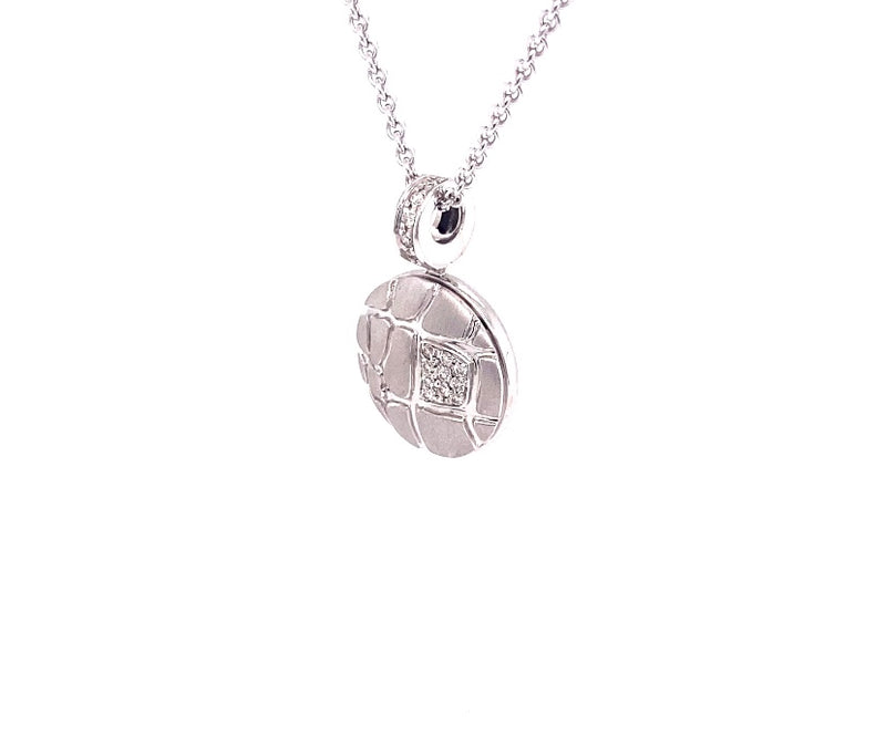 White gold pendant in 585/-. with diamonds and anchor chain